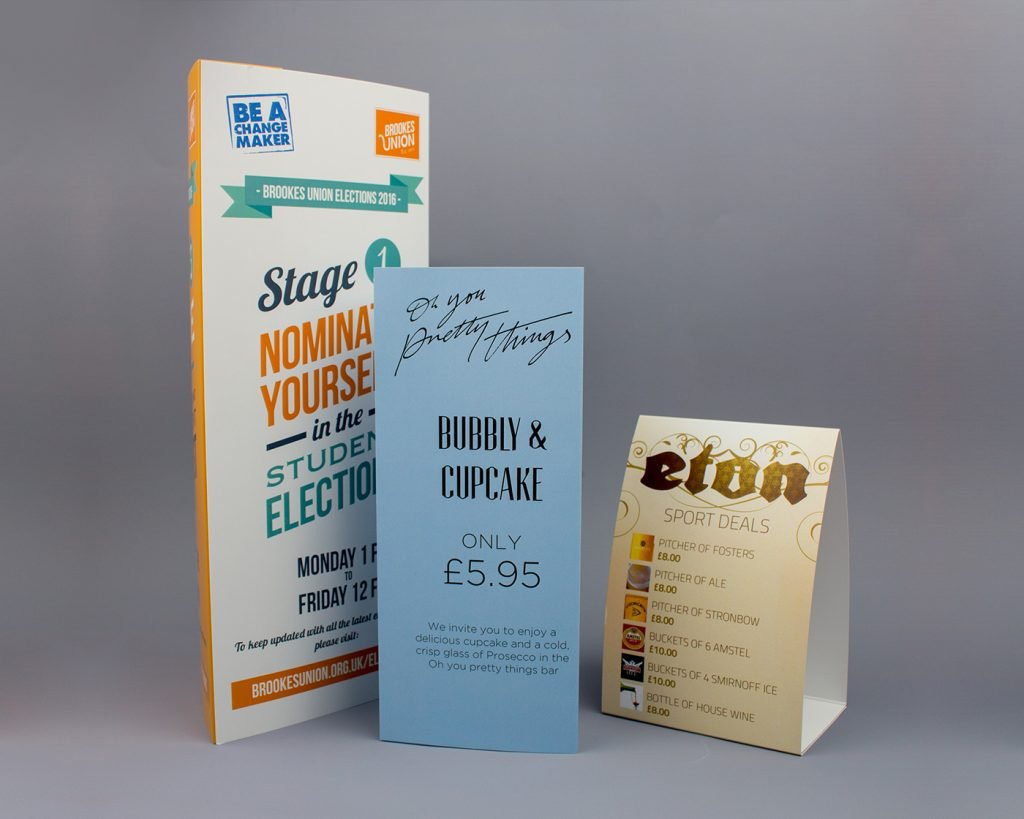 Table Tents Printing Huddersfield